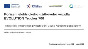 Pořízení elektrického užitkového vozidla EVOLUTION Trucker 700